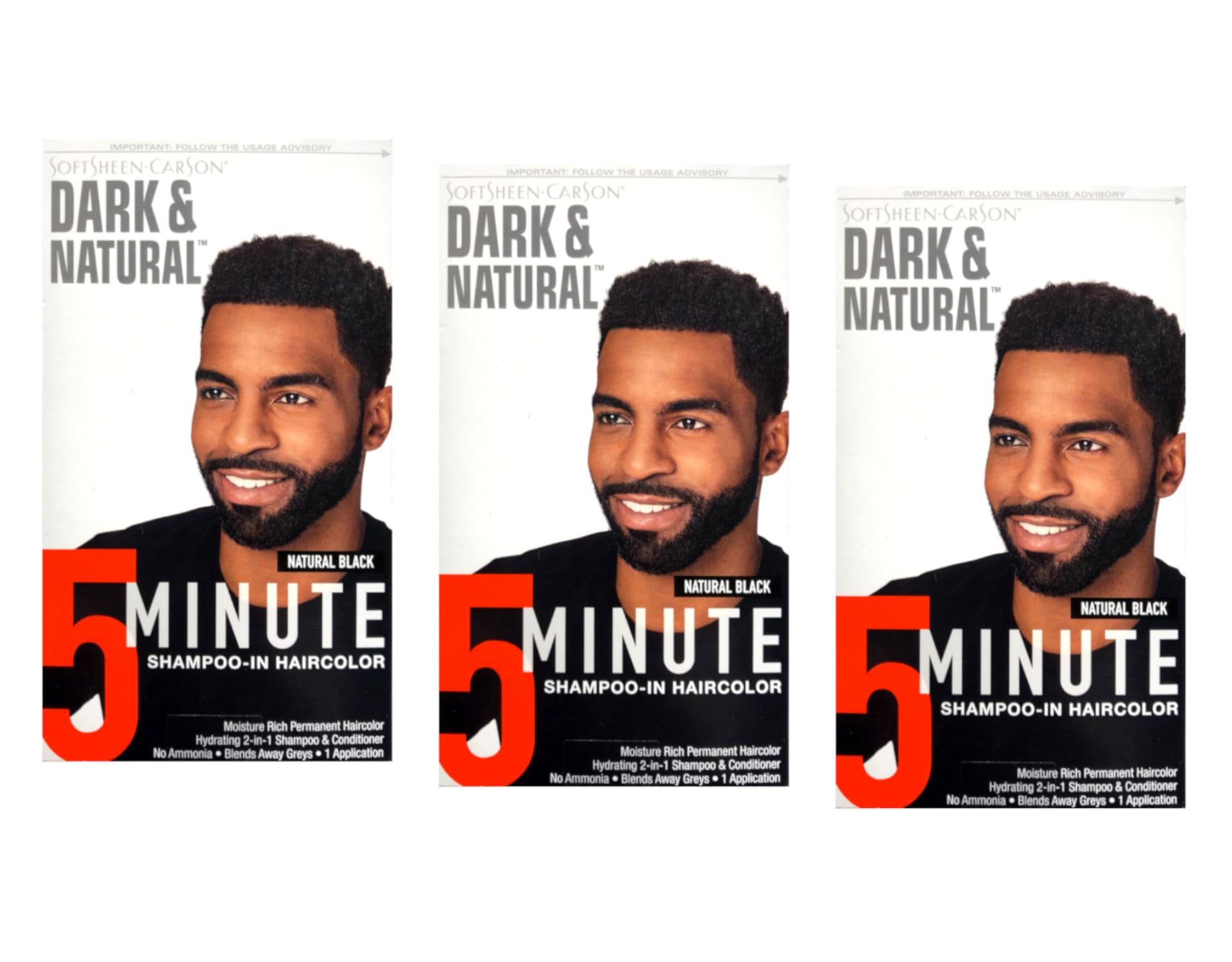 Dark & Natural Color Men Natural Black (3 Pack)