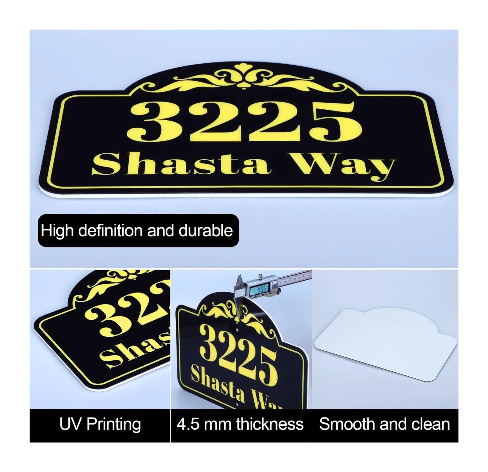 Targa for Indirizzo In PVC Da 1 Pz. for Numero Civico Esterno for Cassetta Postale, Appartamento, Ufficio, Hotel(K with Reflective)