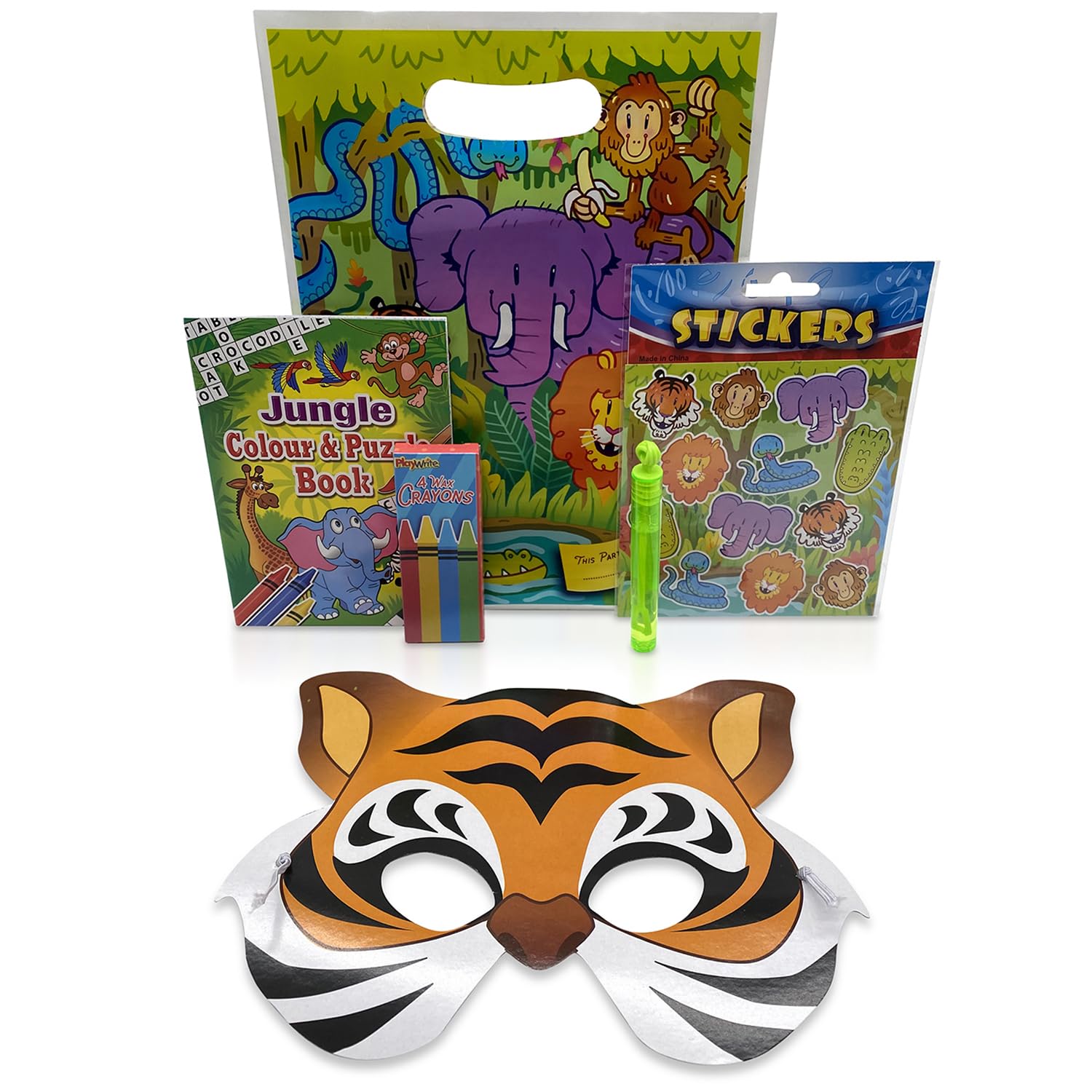 Pre-Filled Children’s Birthday Party Gift Bags & Masks - Exclusive To Burmont’s (Jungle 25 Pack)