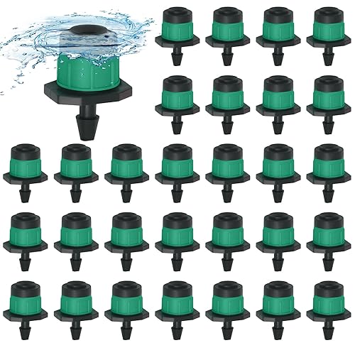 Miniatura 12 de Kalolary 400 piezas de goteros de riego ajustables, emisores de riego automático antiobstrucción de 1/4 de pulgada, micro accesorios para sistema
