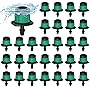 200P 1/4 Inch Adjustable Irrigation Drippers Sprinklers Kalolary Drip Irrigation Emitters for 4/7mm Tube, Adjustable 360 Degree Water Flow Sprayer Sprinklers Drip System Parts for Lawn Yard (Green)