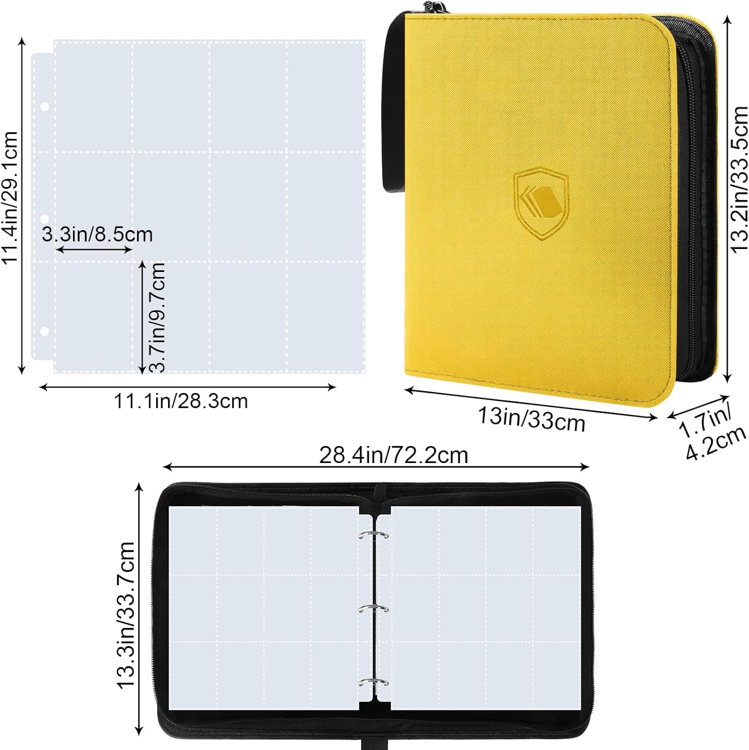 1200 Pockets Trading Card Binder, PU Cover Zipper Card Collection Album, Sturdy Card Folder Holder for MTG TCG, Game Cards - Image 2