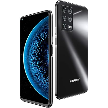 HAFURY GT20 Smartphone 4G Dual Sim, （2020） Teléfono Movil Android 10.0 Pantalla 6.4" 4200 mAh 128GB ROM 6GB RAM 12MP Cámara Principal AI Cinco Cámara Face ID, Negro