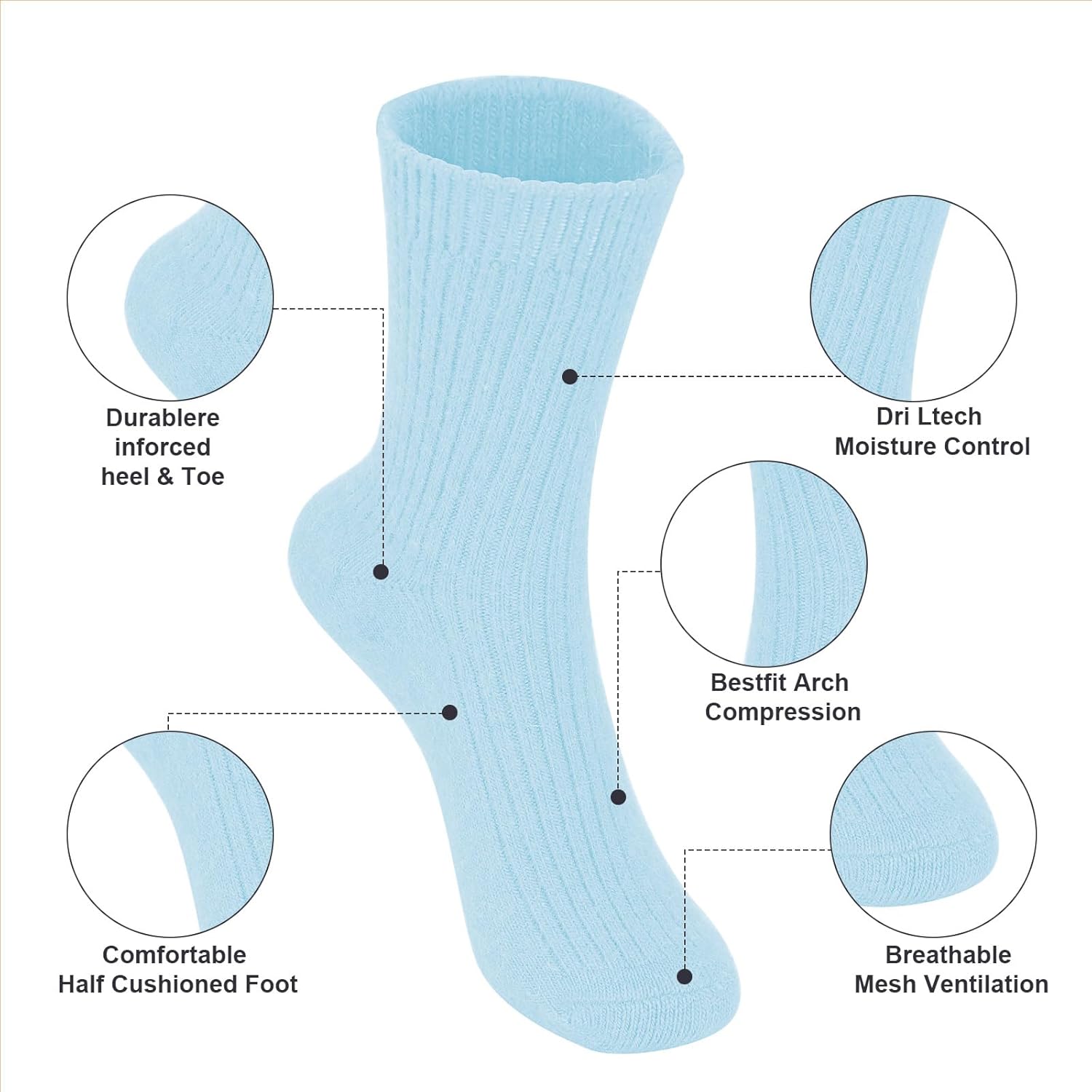 3 Pairs Wool Cashmere Socks For Women Winter Casual Dress Warm Thicken Sock Gifts - Image 3