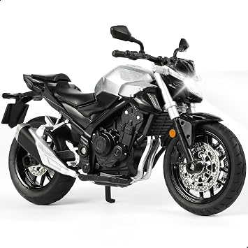 112 Scale Motorcycle Model for Honda CB400F Model Alloy Metal Diecast Motorcycle with Sound and Light Mini Sport Motor Collection Gift for Adult Silver