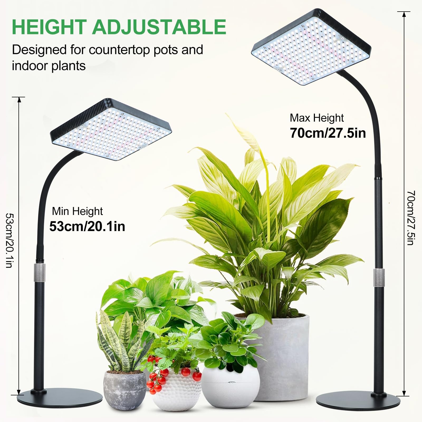 FRGROW Pflanzenlampe LED, UV-IR Vollspektrum Pflanzenlicht für Zimmerpflanzen, Pflanzenleuchte LED, Vollspektrum Pflanzenlampe 208 LEDs, Wachstumslampe für Pflanzen, Daisy Chain Funktion