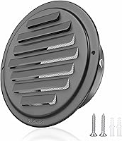 puunkeey 4 Inch 304 Stainless Steel Louvered Dryer Vent Cover with Mesh Screen - Black Rust-Proof Wall Air Vent Hood (100mm)