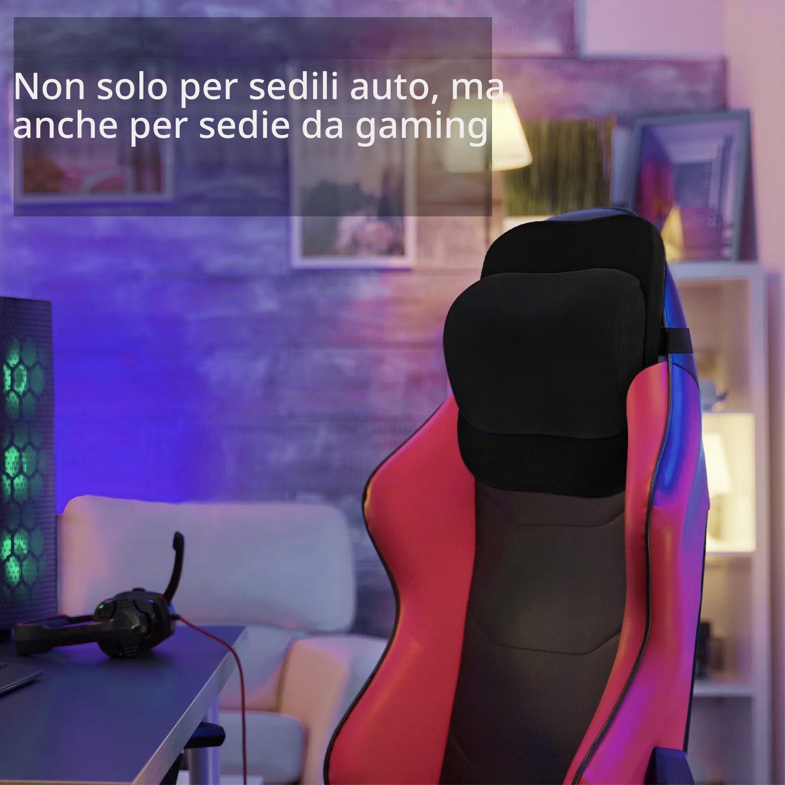 ZATOOTO Regolabile Cuscino Poggiatesta Auto, Cuscino Memory Foam Cervicale per Sedile Auto Guidatore, Confortevoli e Traspiranti (Nero)