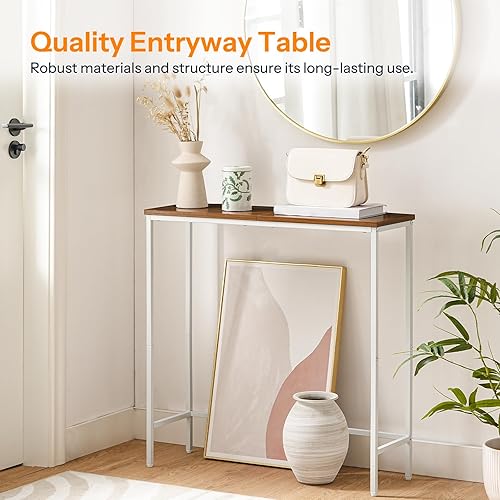 Miniatura 63 de HOOBRO Mesa consola estrecha, mesa de entrada pequeña de 29.5 pulgadas, mesa de exhibición lateral de sofá delgada, para pasillo, dormitorio, sala