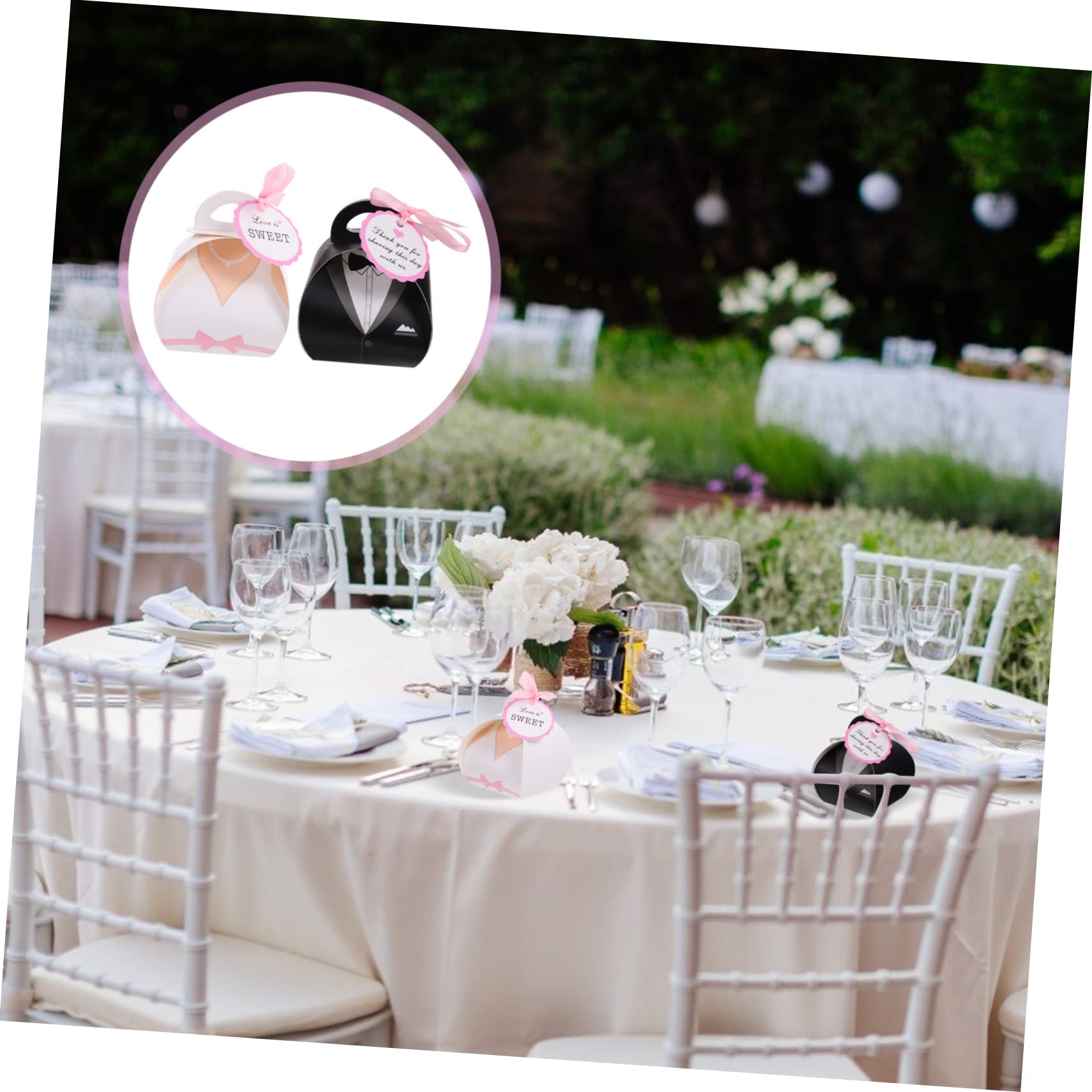 SHINEOFI Scatole Dolci Matrimonio in Carta, 100 Pezzi, Bianco e Nero
