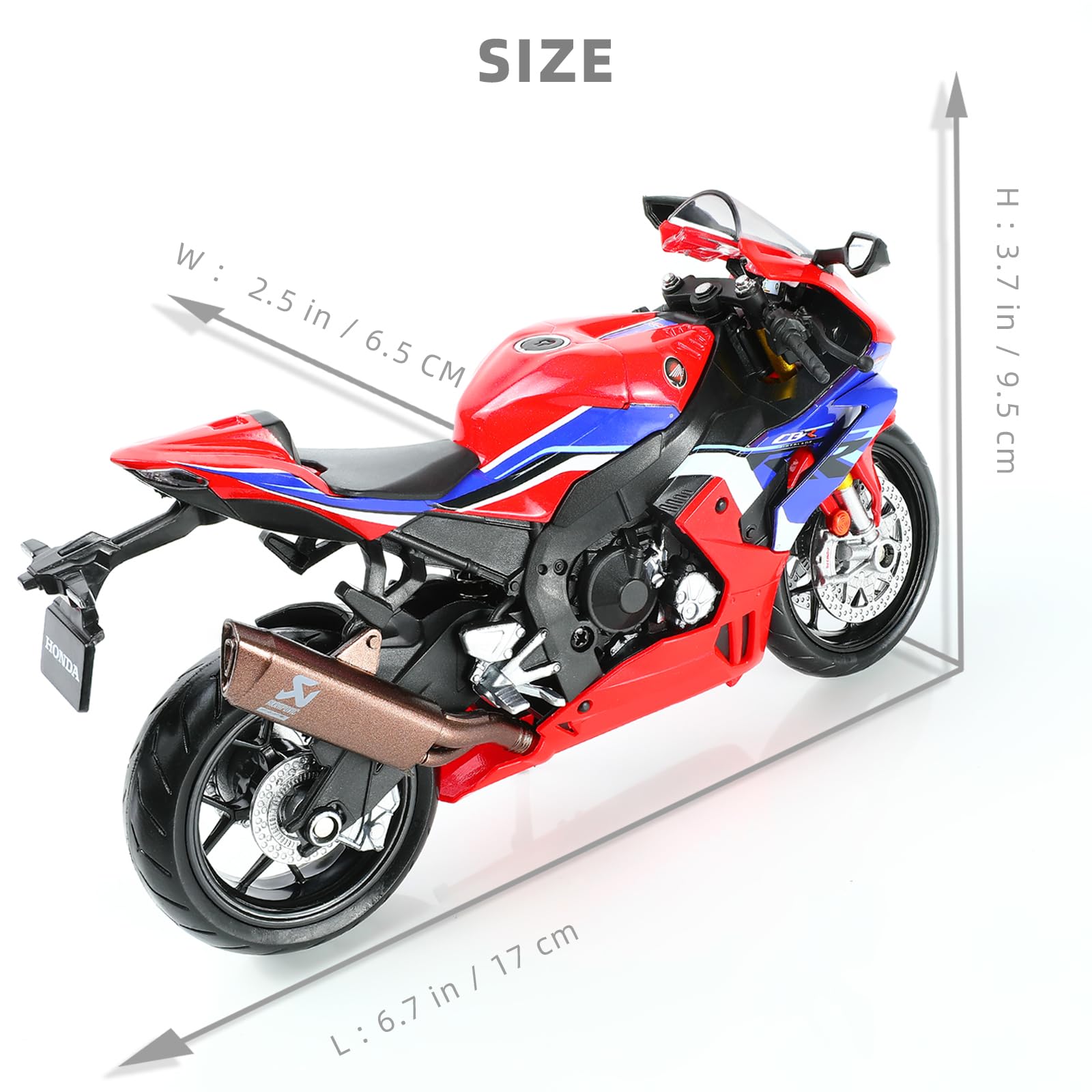 1/12 1000R Motocicleta Modelo Juguete Mini Metal Diecast Motocicleta Modelo Rojo Motocicleta Modelo Juguete Deporte Motocicleta Racing Modelo Colección Regalo para Hombres Kid (CBR 1000RR)