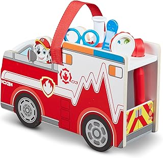Melissa & Doug PAW Patrol Marshalls Wooden Doctor's Set, PAW Patrol Ambulance with First Aid Kit, Doctors Set for Children, Educational Toy for Girls or Boys from 3 Years, Role Play Toy by Melissa & Doug