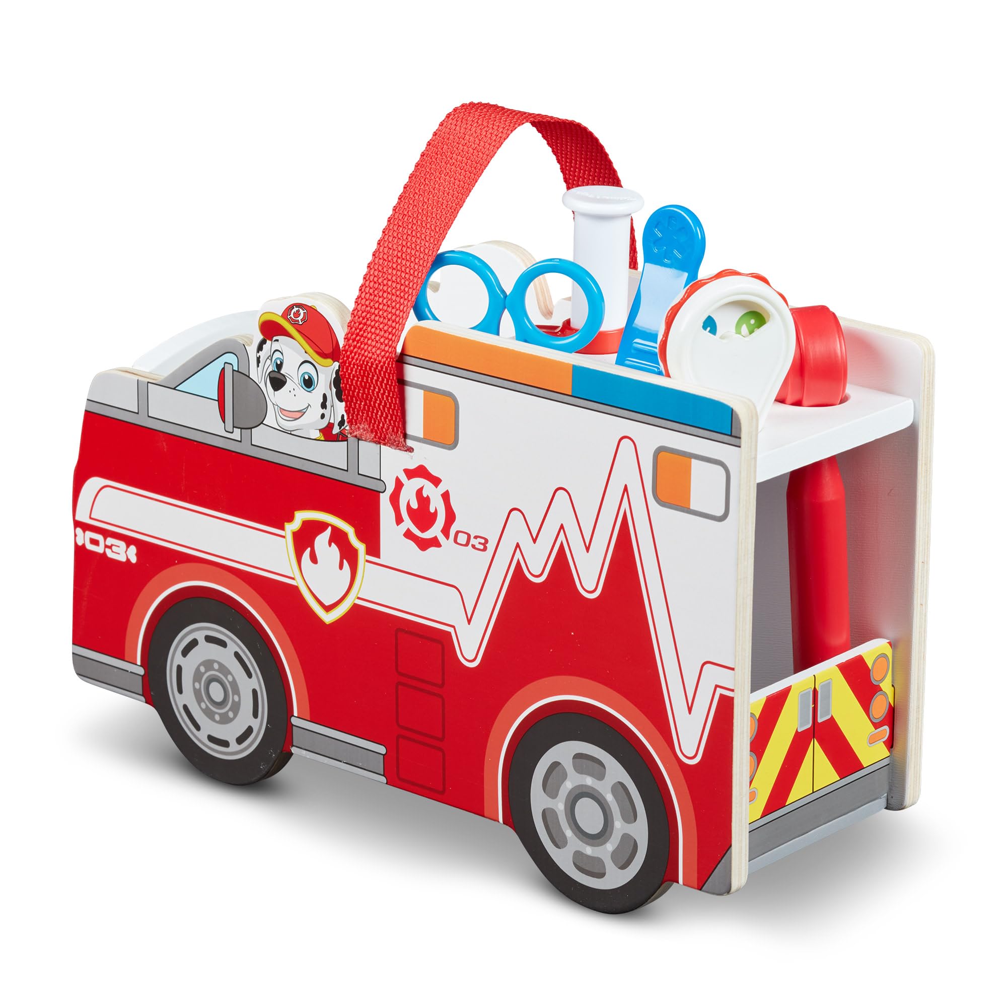 Melissa & Doug PAW Patrol Marshall's Wooden Rescue EMT Caddy (14 Pieces)