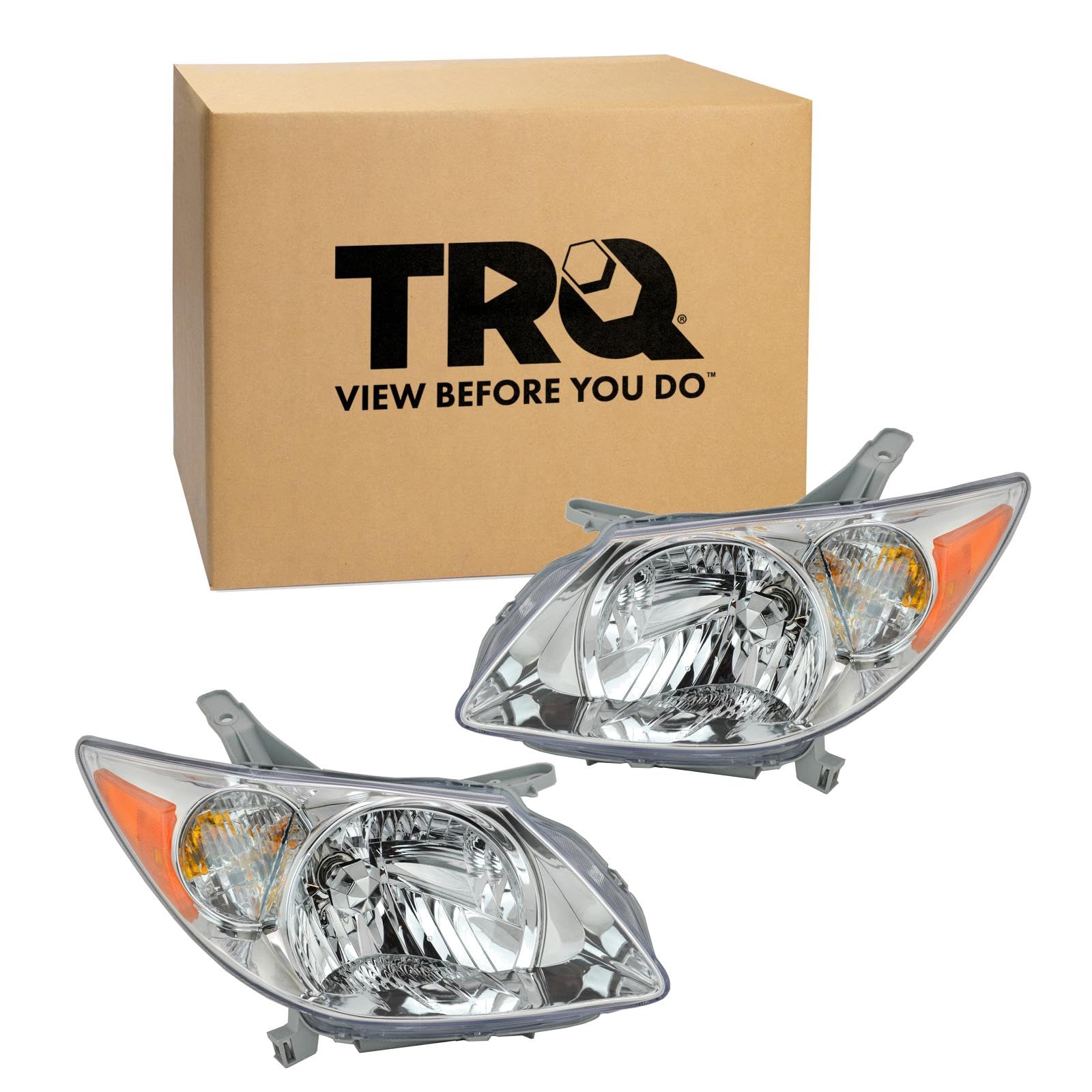 TRQ 2 Piece Headlight Assembly Set Driver &amp; Passenger Side