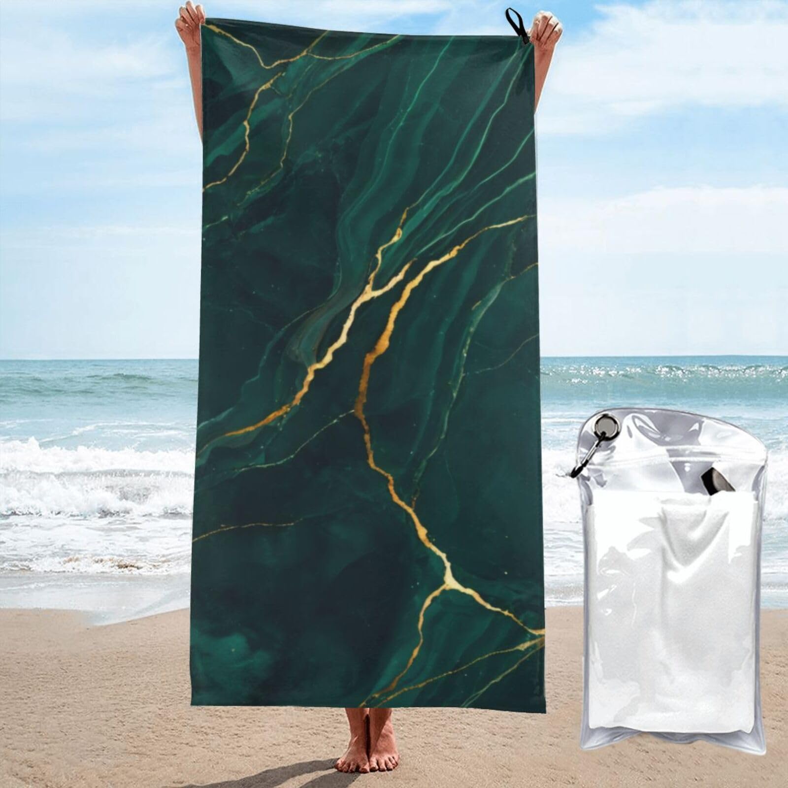 GMSGHJHDR 3d Marble Texture. Microfibre Beach Towel Extra Large,Lightweight Beach Towels For Adults,Swimming Towel,Quick Dry,Oversized 160 X 80cm, Travel Towels For Beach Travel Camping