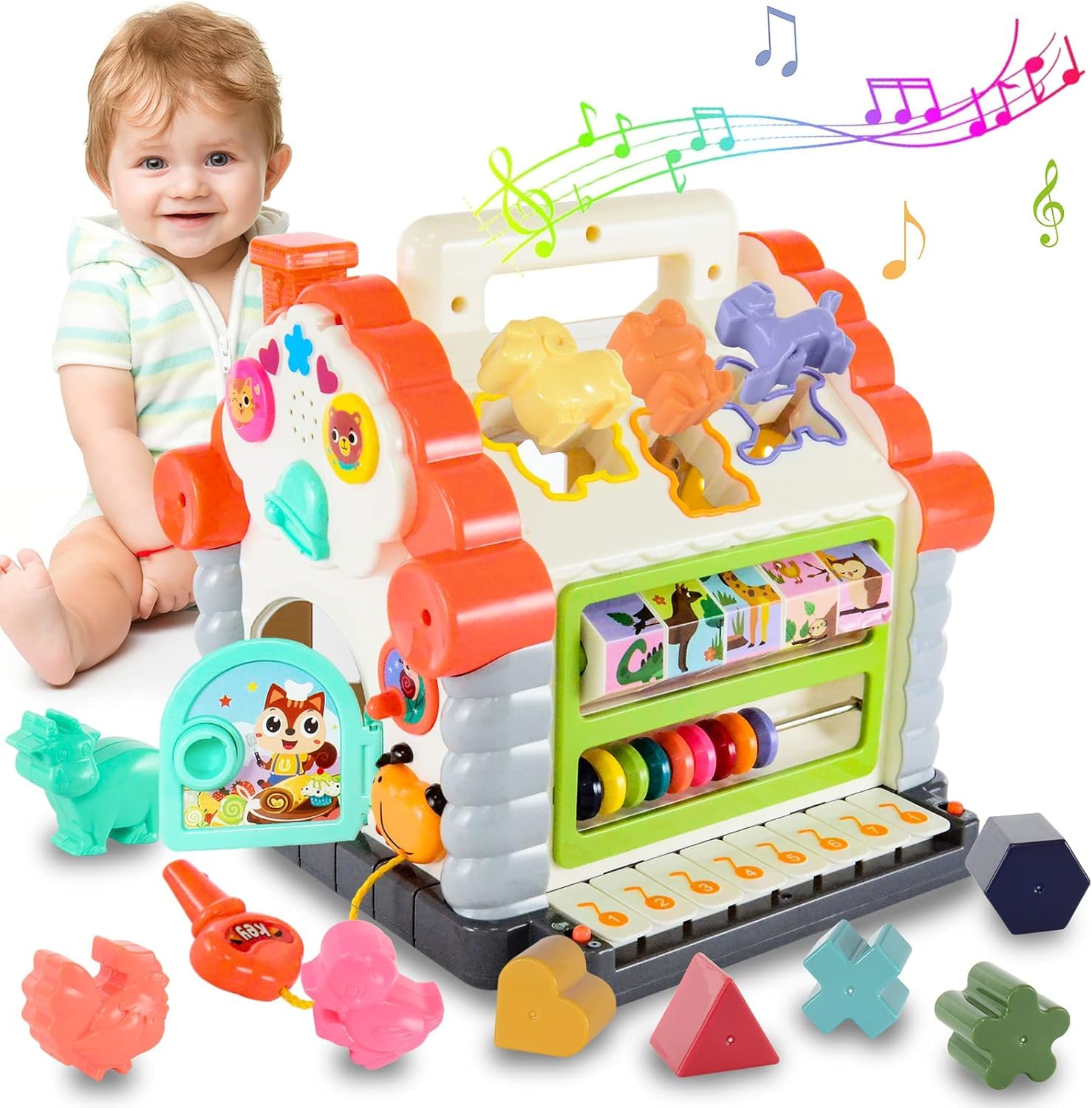 Okean® Toys for 1 2 3 4 5 6 7 Year Old Girl Gifts,First Birthday Gifts for Girls Boys 8 in 1 Montessori Music Early Educational Baby Toys with Sound/Lights/Blocks/Animals for Toddlers Infants Kids (B0DDCSWPRX) Amazon Price History, Amazon Price Tracker