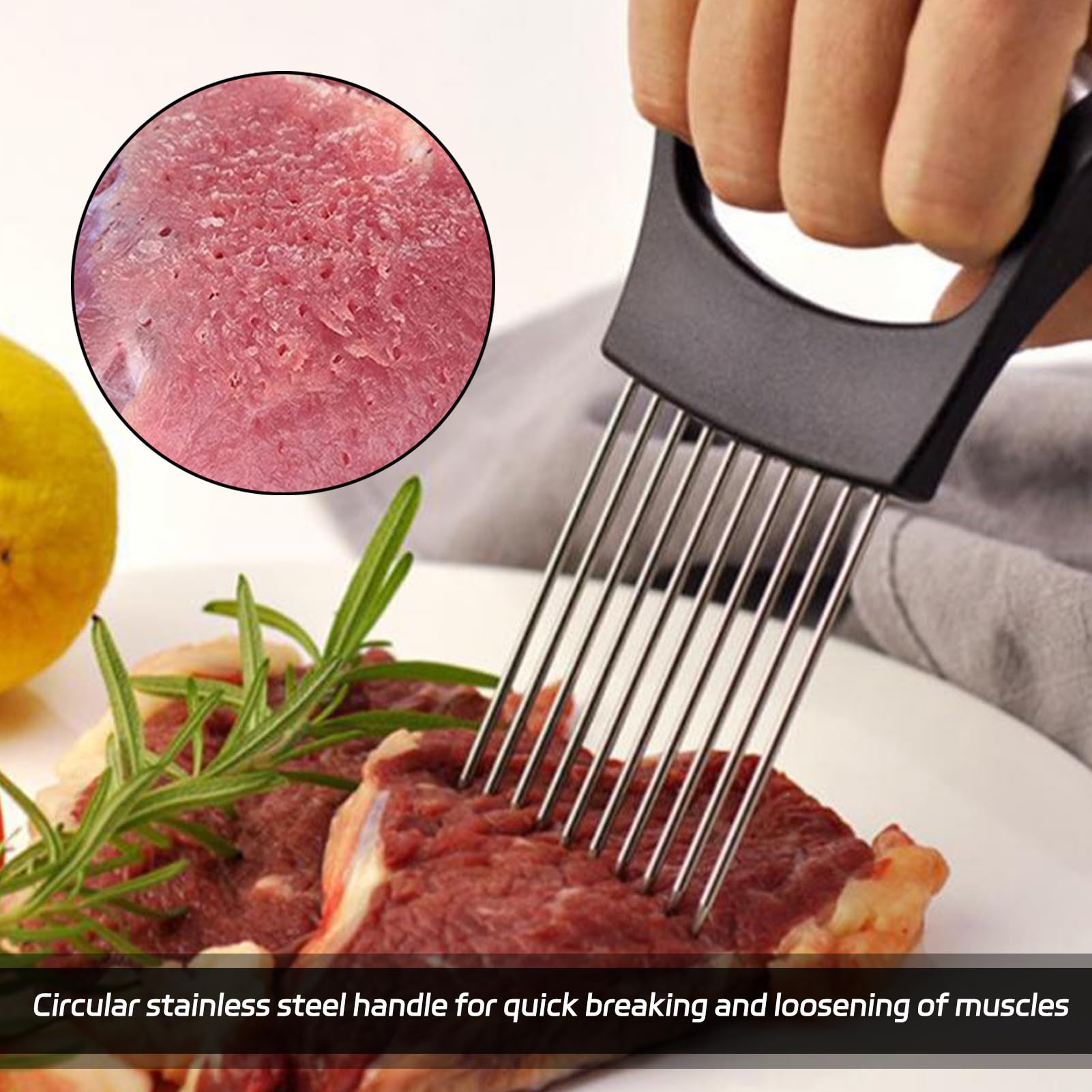 Manueller Zwiebelschneider – Edelstahl 304, 10 Zinken, Rutschfest, 9,2 Cm Breit – Für Zwiebeln, Tomaten, Zitronen, Kartoffeln – Ideal Für Küche & BBQ