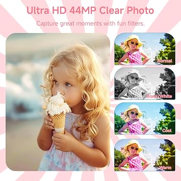 Digital Camera, FHD 4K Autofocus Digital Camera Pink with 64GB SD Card 16X Zoom, 2026 Upgraded Compact Cameras for Photography Point and Shoot Small Camera for Teen Boys Girls Kids Travel Adventures