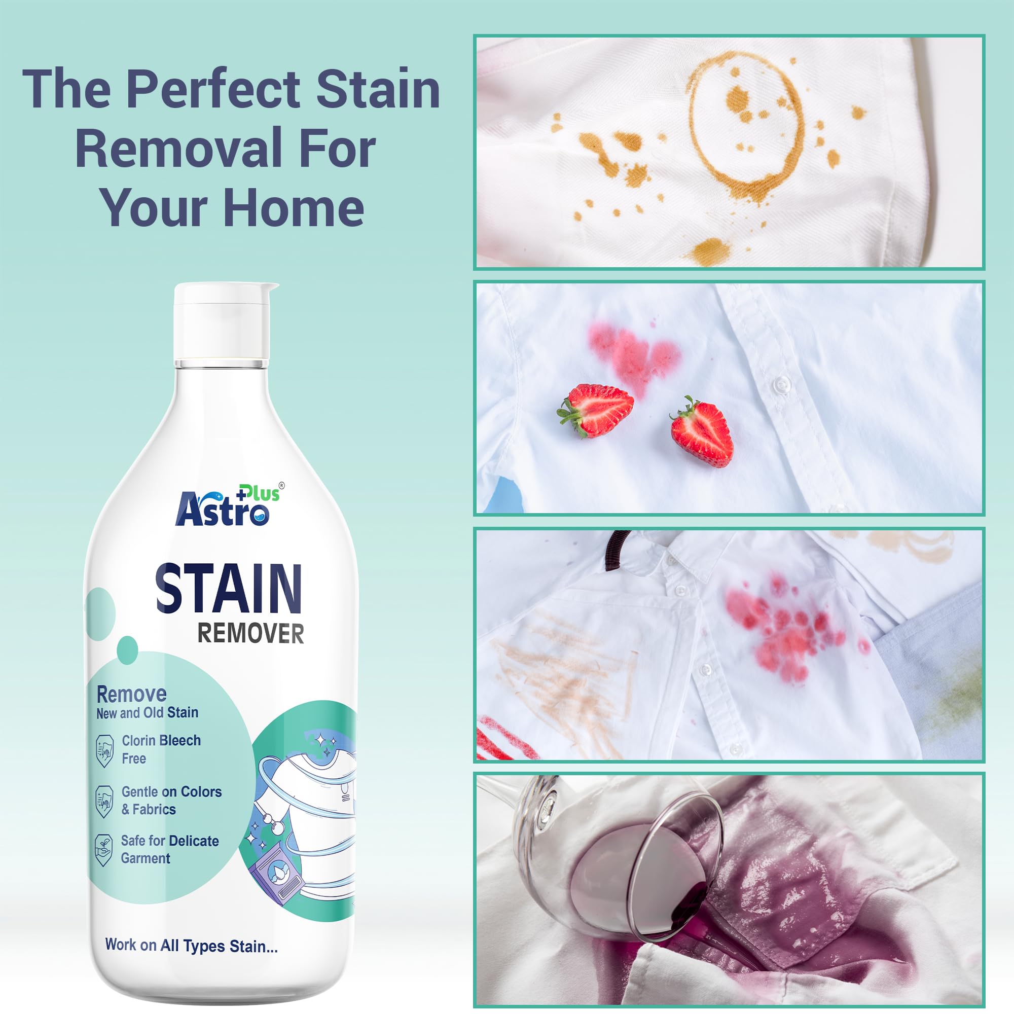 Astro Plus+ Stain Remover Liquid With Active Enzymes Stain Remover- 500ml 1