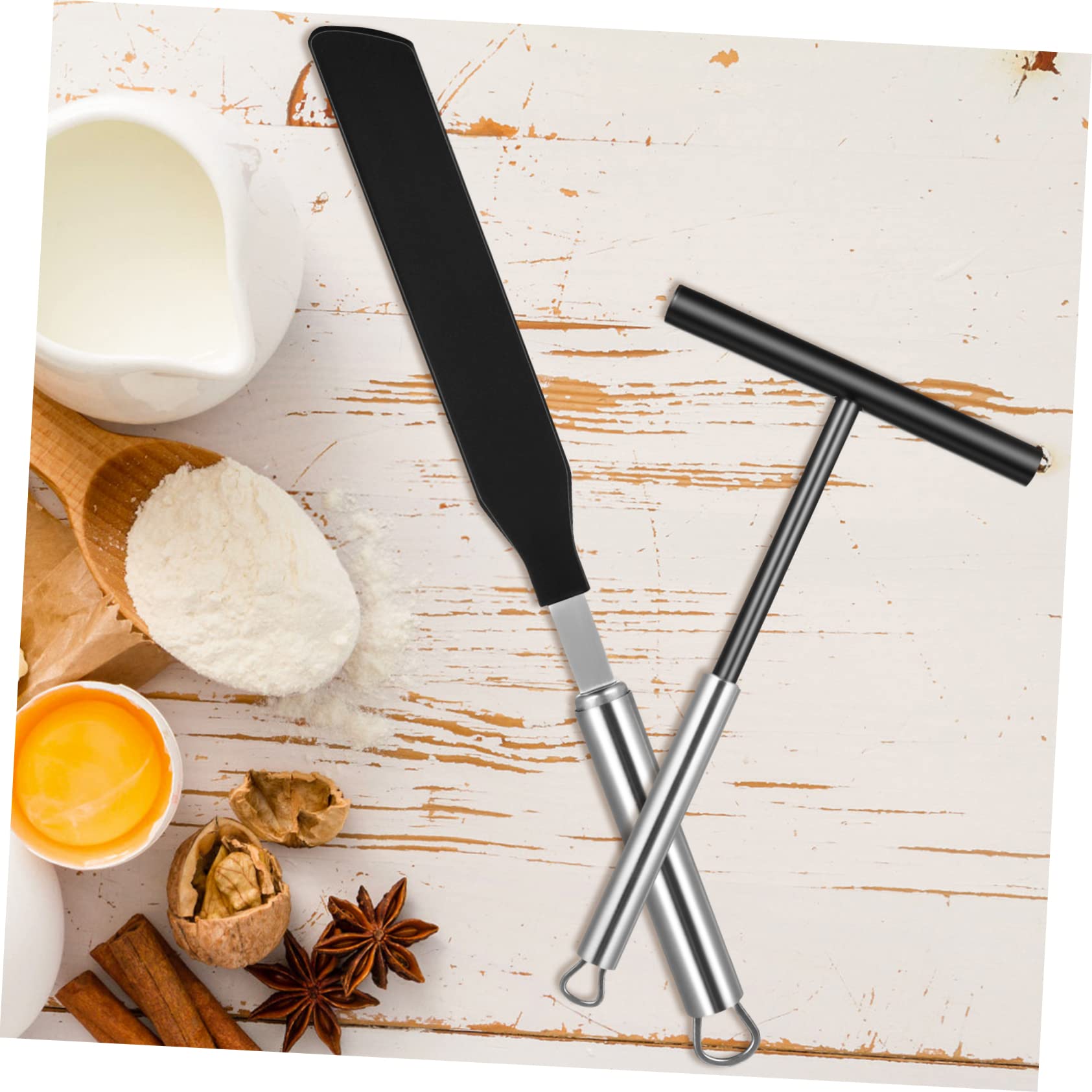 Juego de Espátula para Pasteles y Crepes de Acero Inoxidable, Herramienta para Hornear Reutilizable y Confiable para Alimentos, Utensilios Prácticos para Restaurante y Hotel