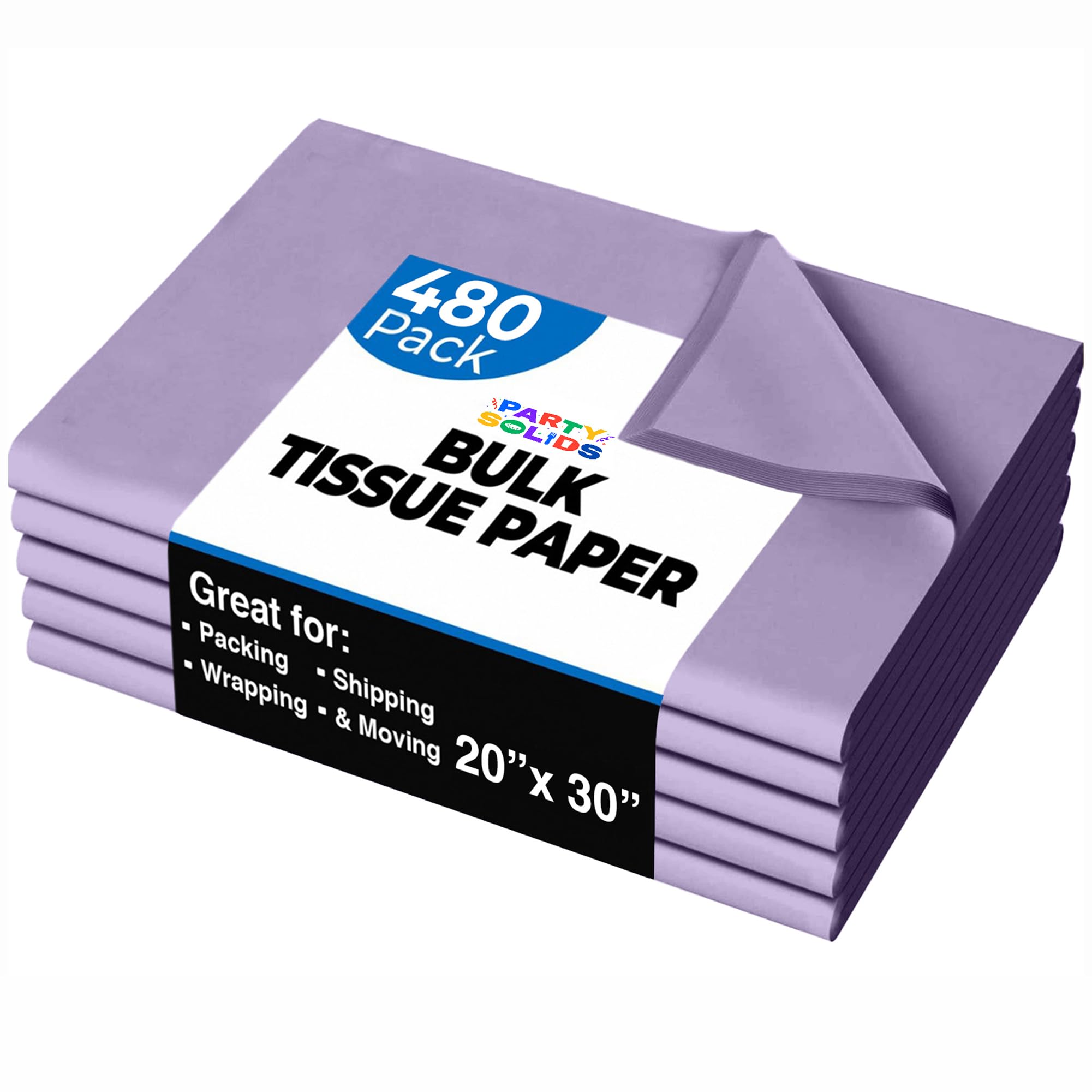 Party Solids Lavender Tissue Paper for Gift Bags 20" X 30" 480 Sheets