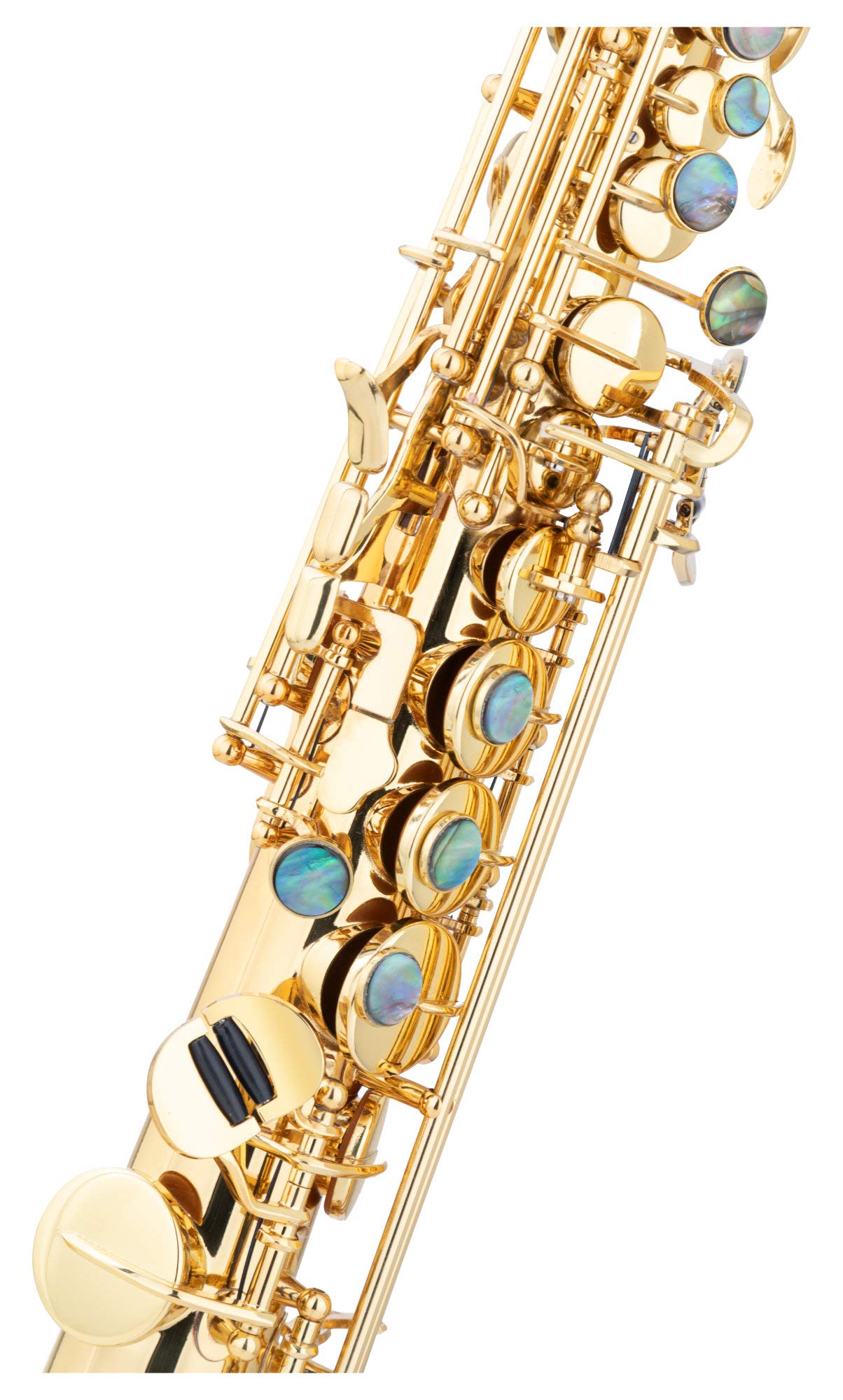 LSS-20L Sassofono Soprano dritto - in ottone laccato - Suono potente e rotondo - Incluso bocchino ESM di produzione tedesca e custodia leggera con imbracatura zaino - laccato