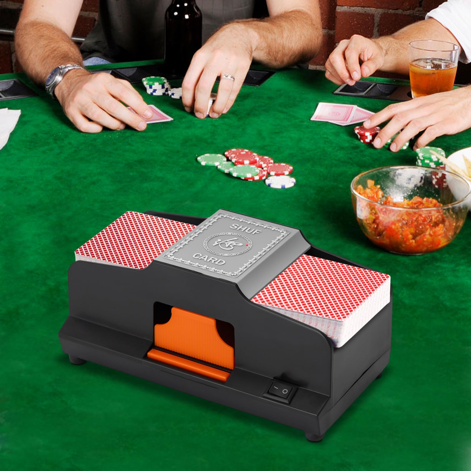 Miscelatore di carte automatico elettrico doppia modalità di miscelazione USB batteria per poker