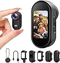 4K Mini Body Camera with 64GB Card, 1.47" Display Wearable POV Camera, Action Camera with Magnetic Mount, Hands Free Recording Body Cam, WiFi App Control for Vlogging Motorcycle Travel Security