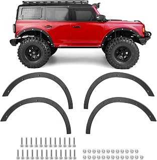 Zolikar 4PCS Stainless Steel RC Fender Flares Fender Delete Wheels for 1/10 Scale RC Crawler Car TRX4 Upgrades 2021 Bronco Accessories