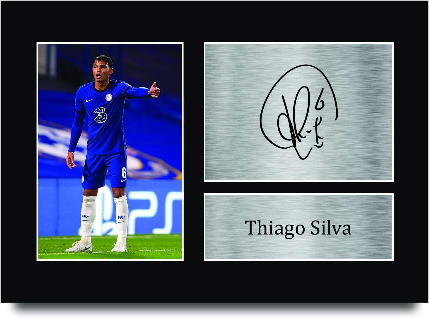 HWC Trading A4 Thiago Silva Chelsea Presents Printed Signed Autograph Picture for Fans and Supporters - A4