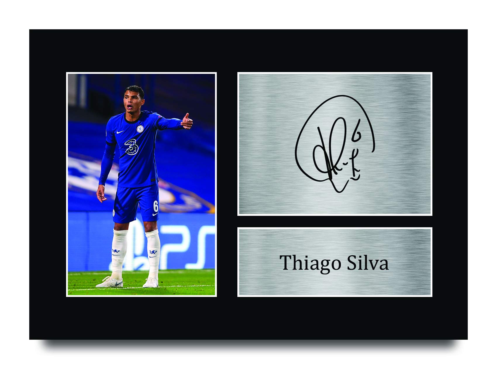 HWC Trading A4 Thiago Silva Chelsea Presents Printed Signed Autograph Picture for Fans and Supporters - A4