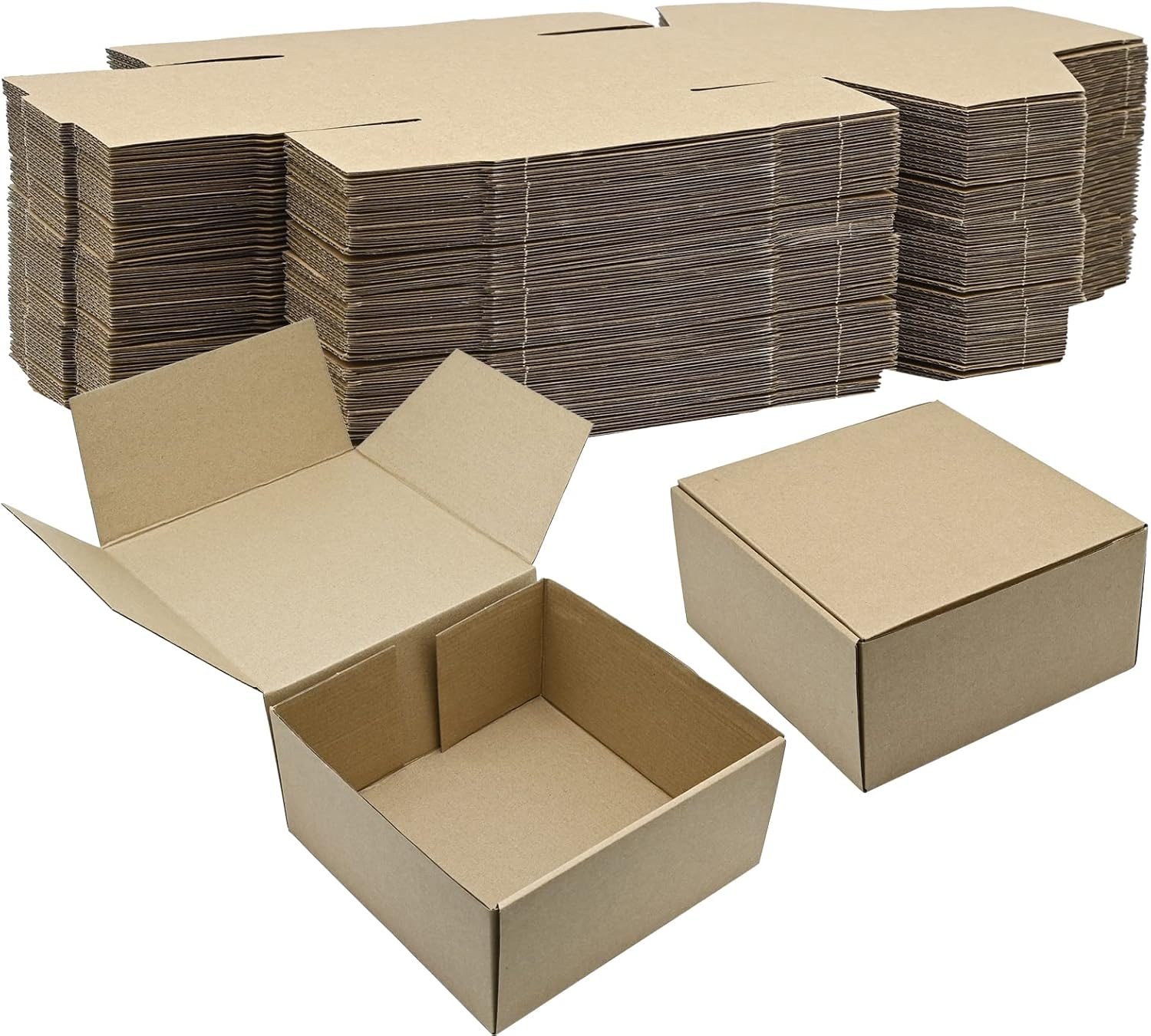 KBG 8X8X4 inch Shipping Boxes,25 Pack Brown Corrugated