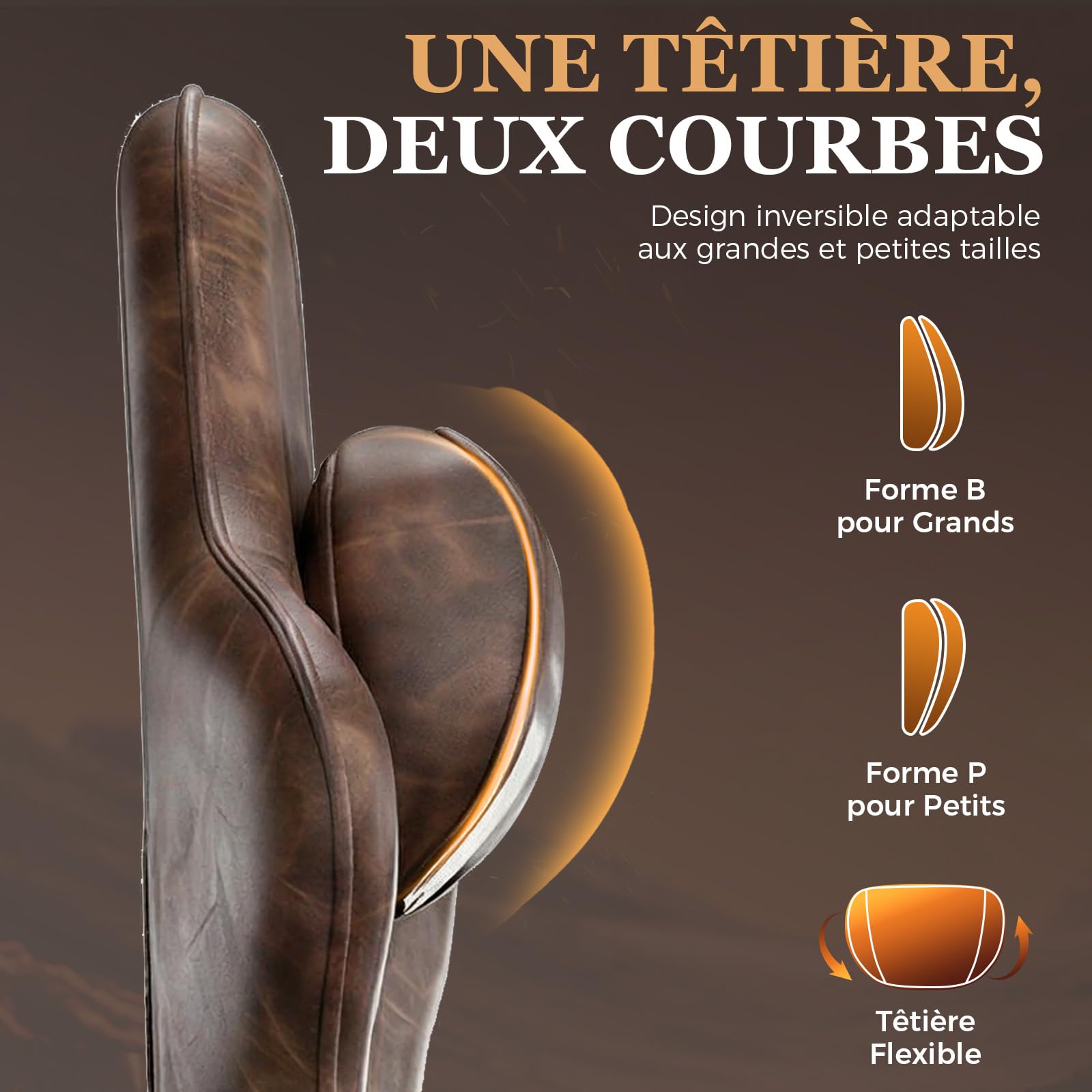 GTPLAYER Chaise Gaming, Ergonomique Fauteuil de Bureau, Siège tournant et réglable en Hauteur à accoudoirs synchronisés, Coussin Lombaire, Coussin pour la Tête et Supporte 150 kg, Cuir, Brun Rétro