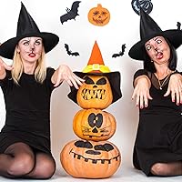 Vista 7 de SATINIOR Paquete de 4 sombreros de bruja de Halloween, accesorio de disfraz de bruja para fiesta de Halloween, color negro