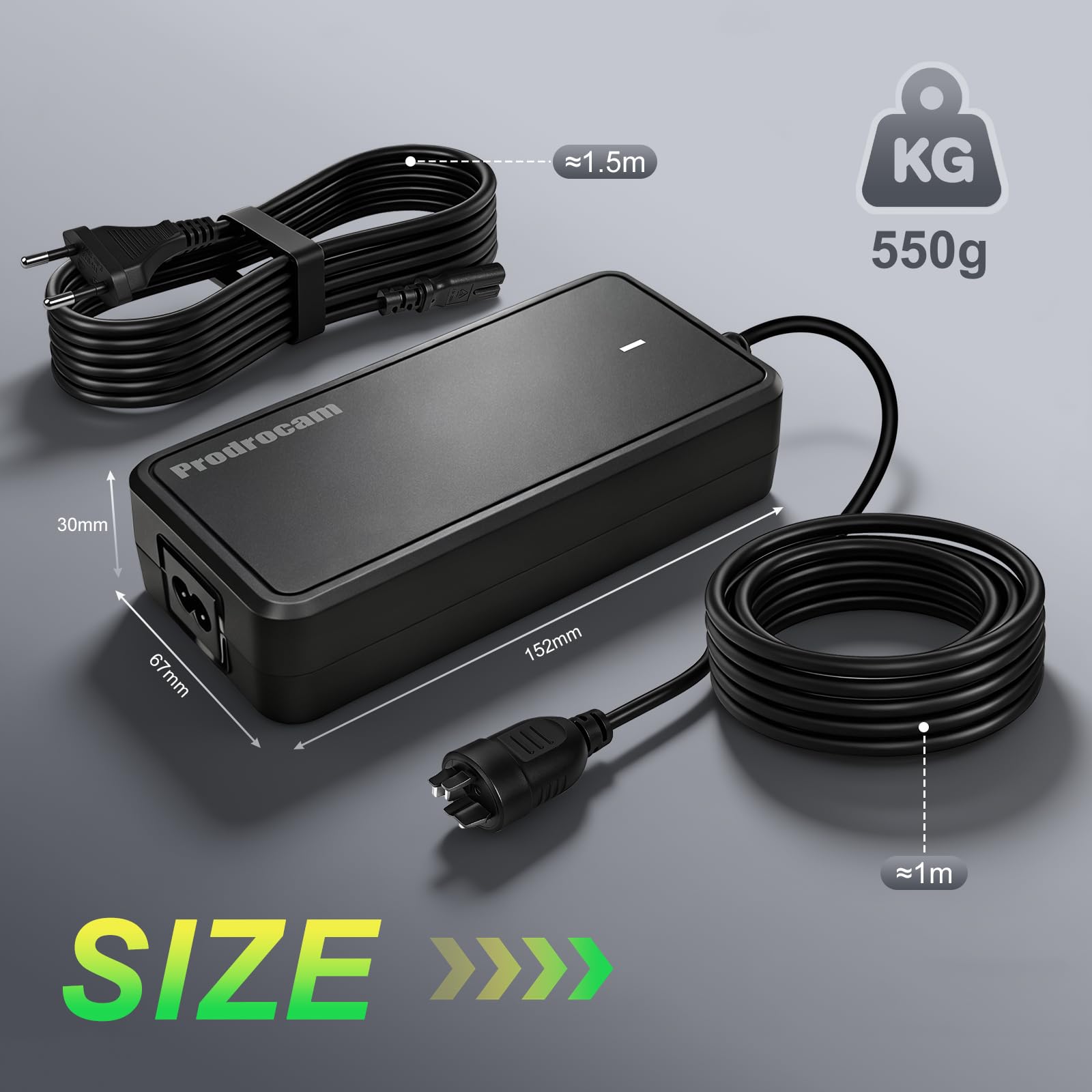 42V 2A Caricabatterie per Bosch Performance/Active Line Plus Alimentatore E-Bike per Batterie da 36V