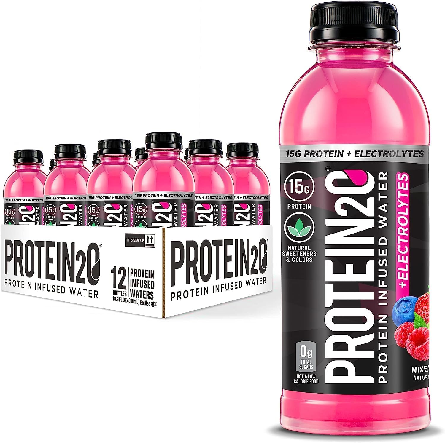Protein 2o 8180001 Berry Splash, 12-16.9 FL OZ Bottles
