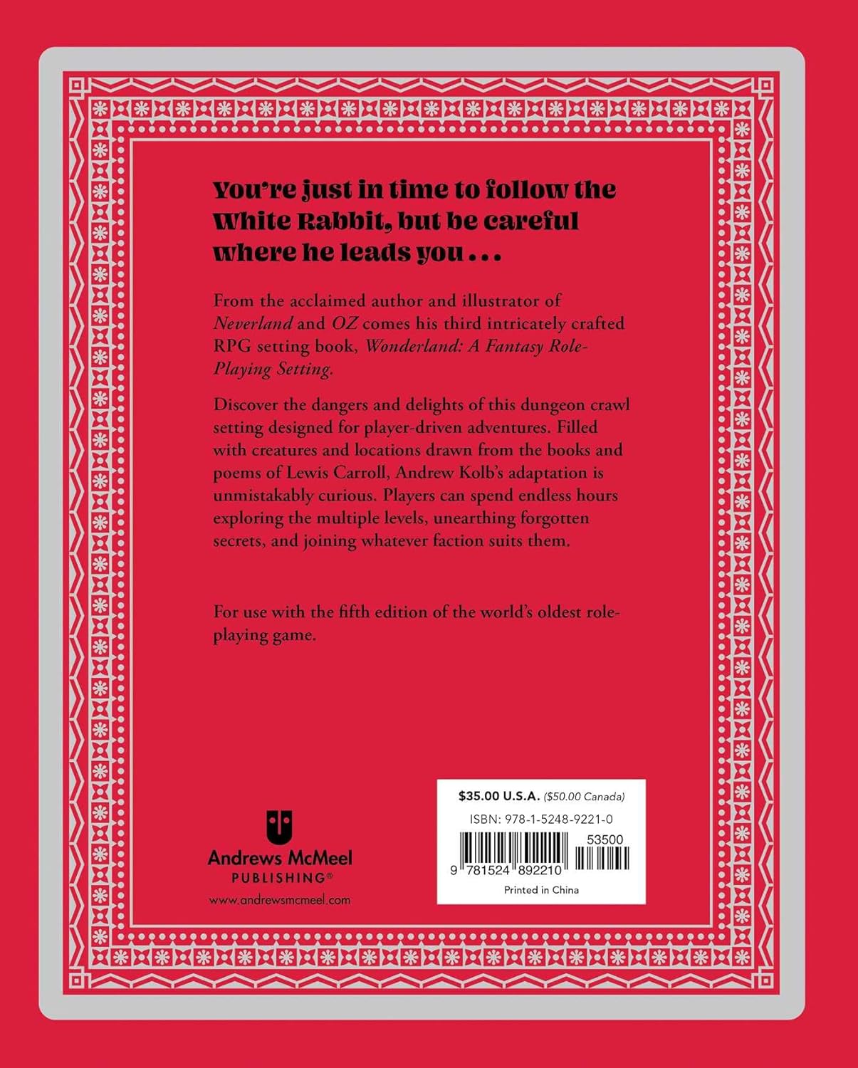 Wonderland: A Fantasy Role-Playing Setting      Hardcover – November 12, 2024