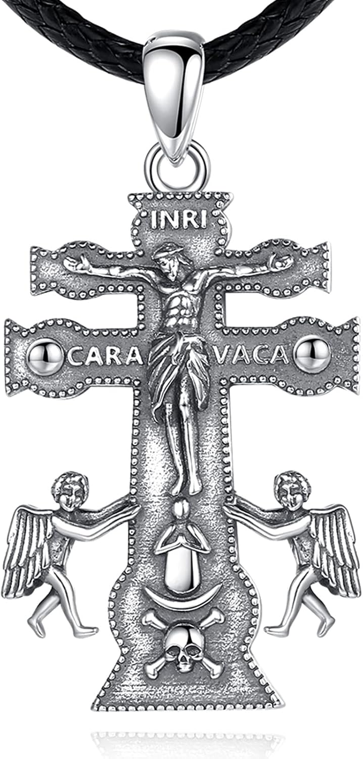 EUDORA 925 Sterling Silver St Christopher/St Benedict/St Michael/Virgin Mary/San Judas Tadeo/Good Shepherd Cross/Archangel Necklace Medal Pendant Protection Religious Amulet Jewelry For Men Women