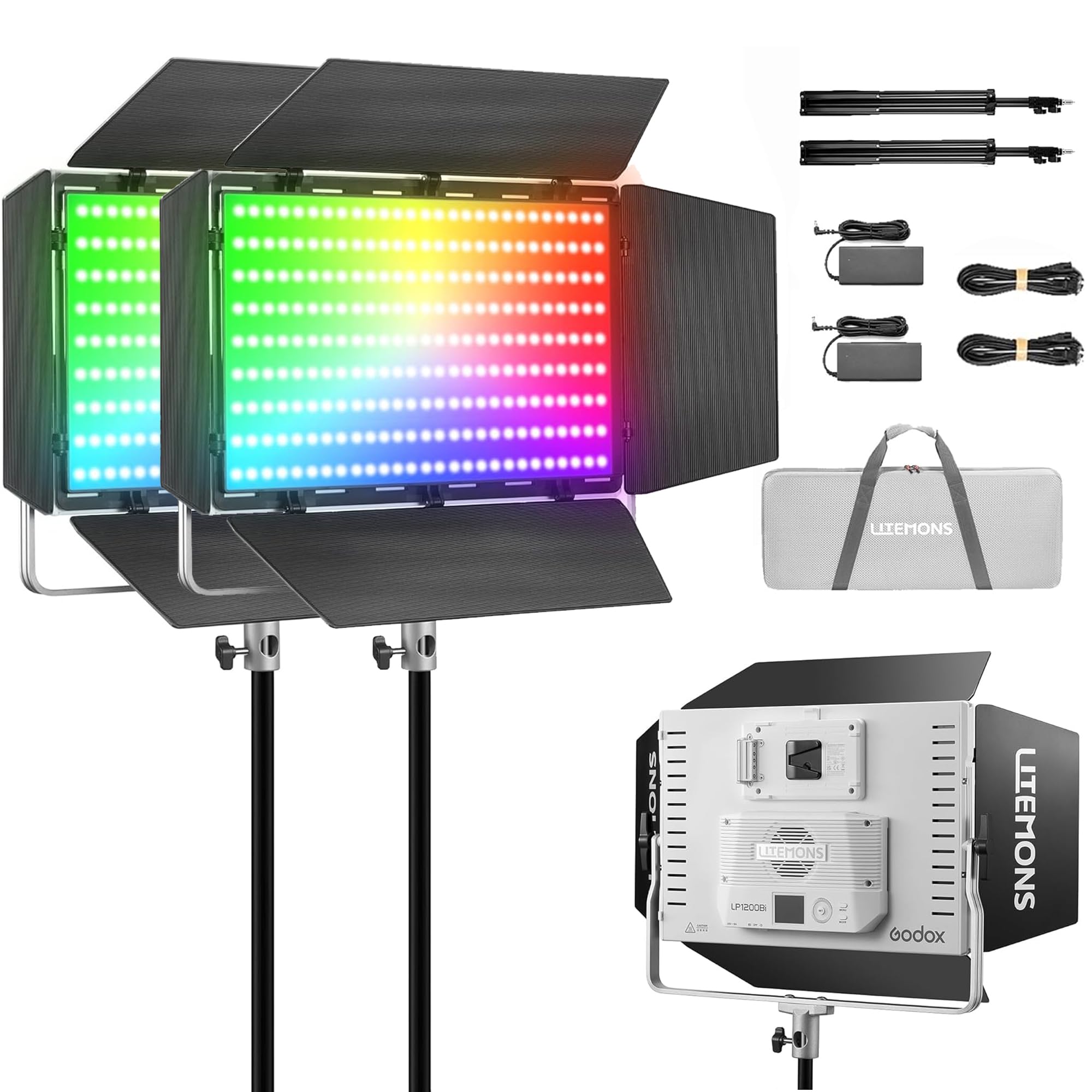 Amazon.com : Godox LP1200R RGB LED Light Panel, 120W 1800K-10000K