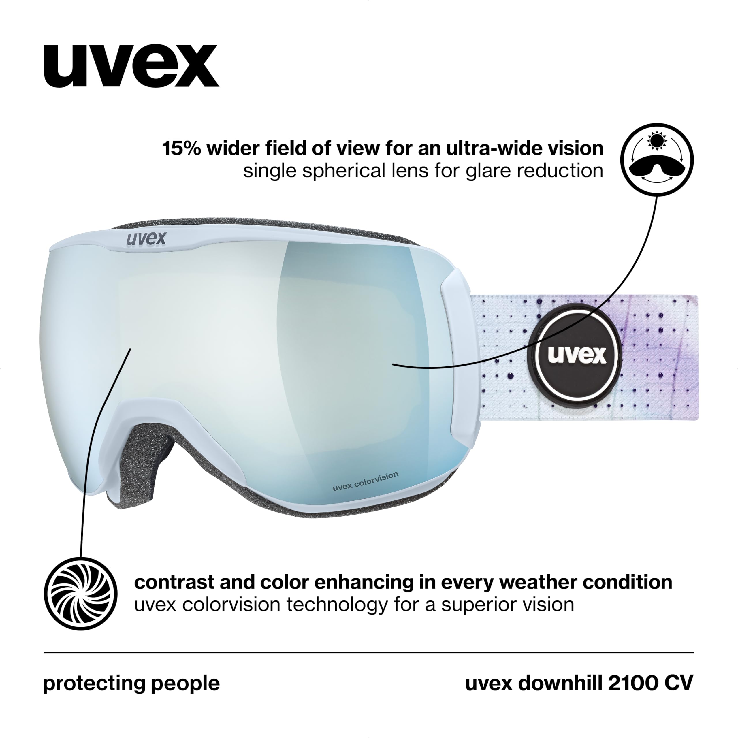 Uvex Downhill 2100 CV Lunettes de Ski, Uni