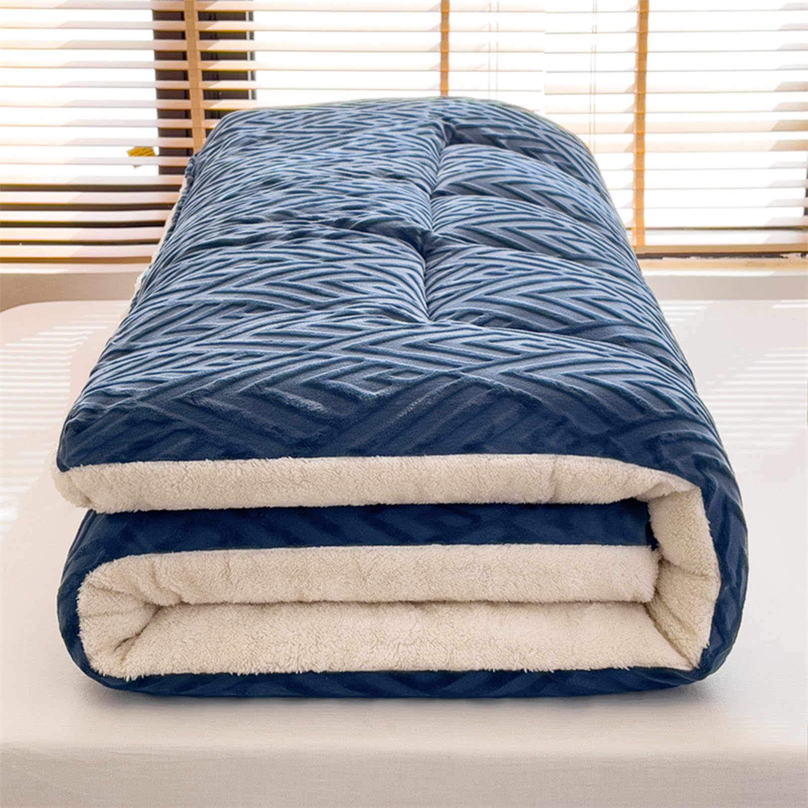 Materasso futon giapponese futon, pieghevole, arrotolabile, in cotone, per un giorno, portatile, per pavimento e divano letto