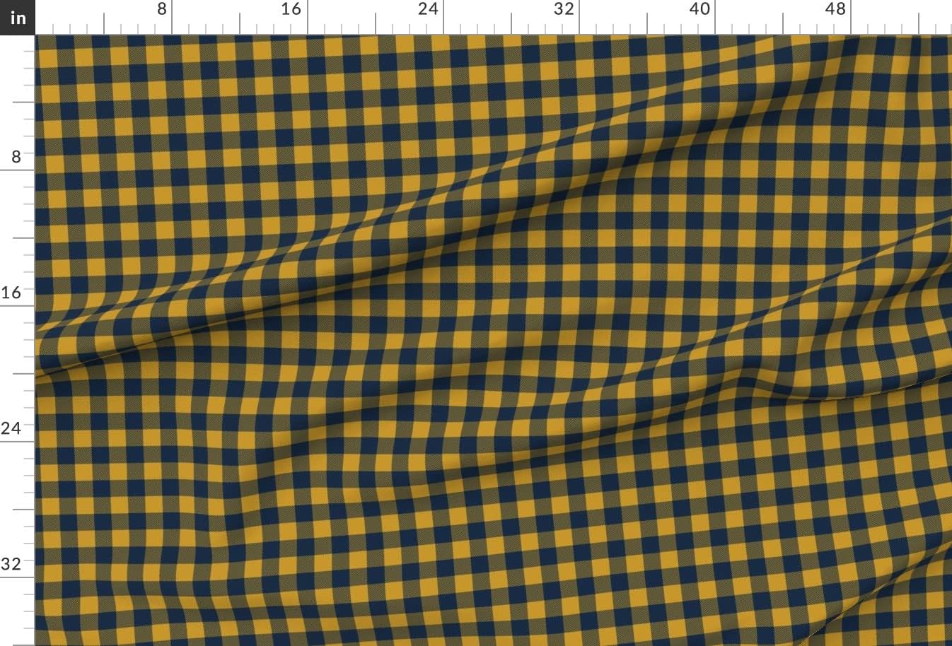 Spoonflower Fabric - Blue Gold Plaid Winter Check Navy Buffalo Fall Printed on Upholstery Velvet Fabric Fat Quarter - Upholstery Home Decor Bottomweight Apparel