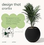 Veradek Strata Series Sphere Round Planter for Patio & Backyard | Durable Plastic-Stone Material | Modern Décor for Tall Trees and Plants