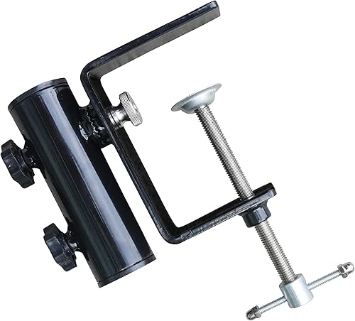 AMMSUN Soporte de acero para sombrilla de patio, resistente y mejorado, para barandillas cuadradas de balcón, se fija a la barandilla de poste de