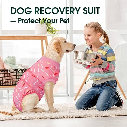 Miniatura 19 de Kuoser Traje de cirugía para perro, cómodo traje de recuperación para perros, mameluco protector posoperatorio, alternativa suave al cuello E