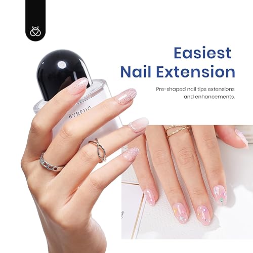 Miniatura 3 de Beetles - Kit de extensión de uñas de gel fácil, 240 puntas de uñas suaves, forma ovalada extra corta con pegamento de uñas 5 en 1 y lámpara LED UV,