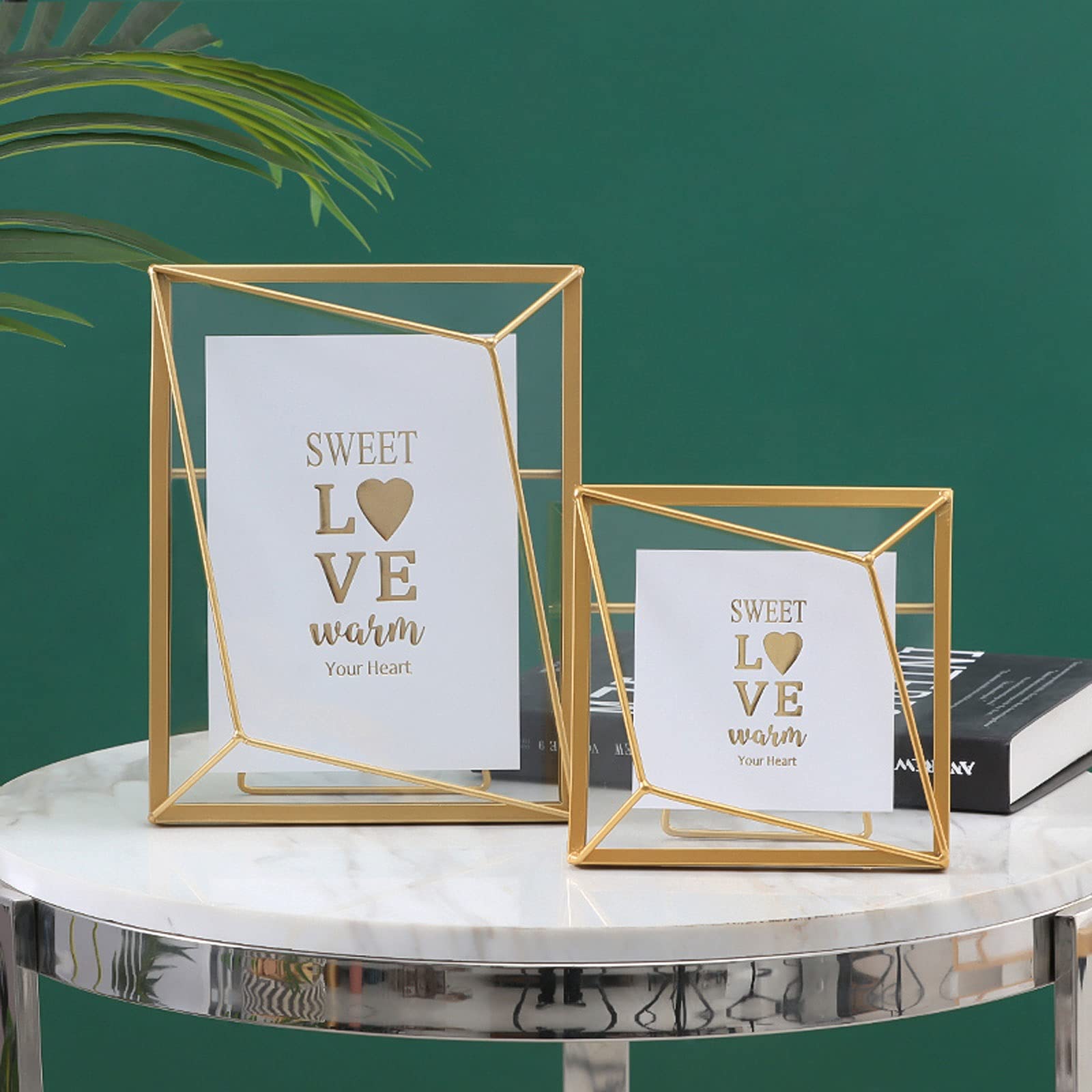 Marcos de Fotos Creative Light Luxury Metal Glass Photo Frame Set Body Photo Frame Pantalla Imágenes SIN Mat para Pantalla DE TABLATOP, Oro Marco Fotos (Size : 8 * 10)