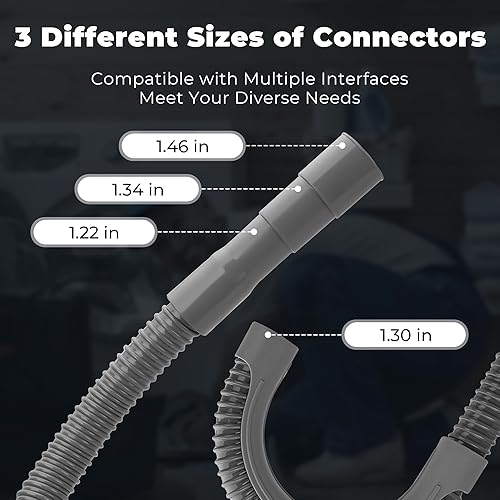 Miniatura 3 de Funmit Manguera de drenaje universal para lavadora de 8 pies, manguera de extensión flexible apta para la mayoría de lavadoras domésticas