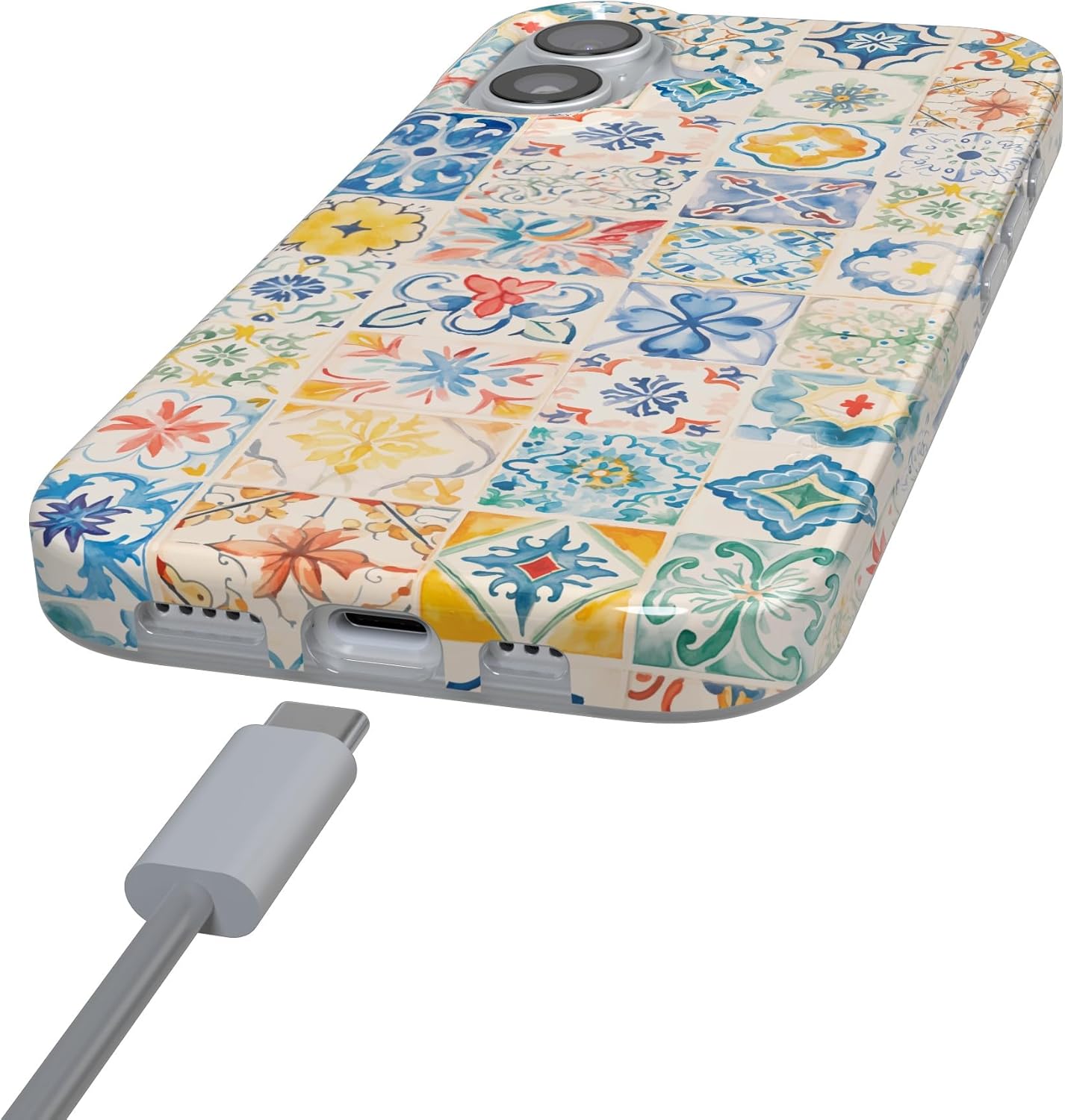 Casely iPhone 17 Case | Tuscan Tiles | Dolce Vita | Compatible with MagSafe | Classic Ultra Slim Design