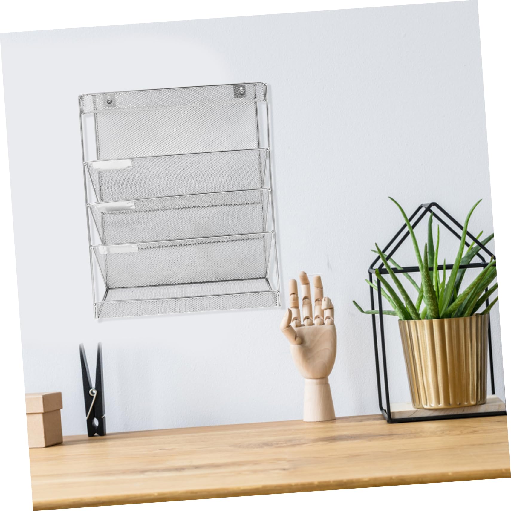 1 Satz Wand Aktenhalter aus Eisen, Silber, Wandmontiert